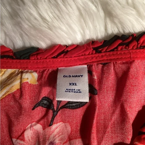Old Navy Red Floral Bell Sleeve Dress - Picture 11 of 16